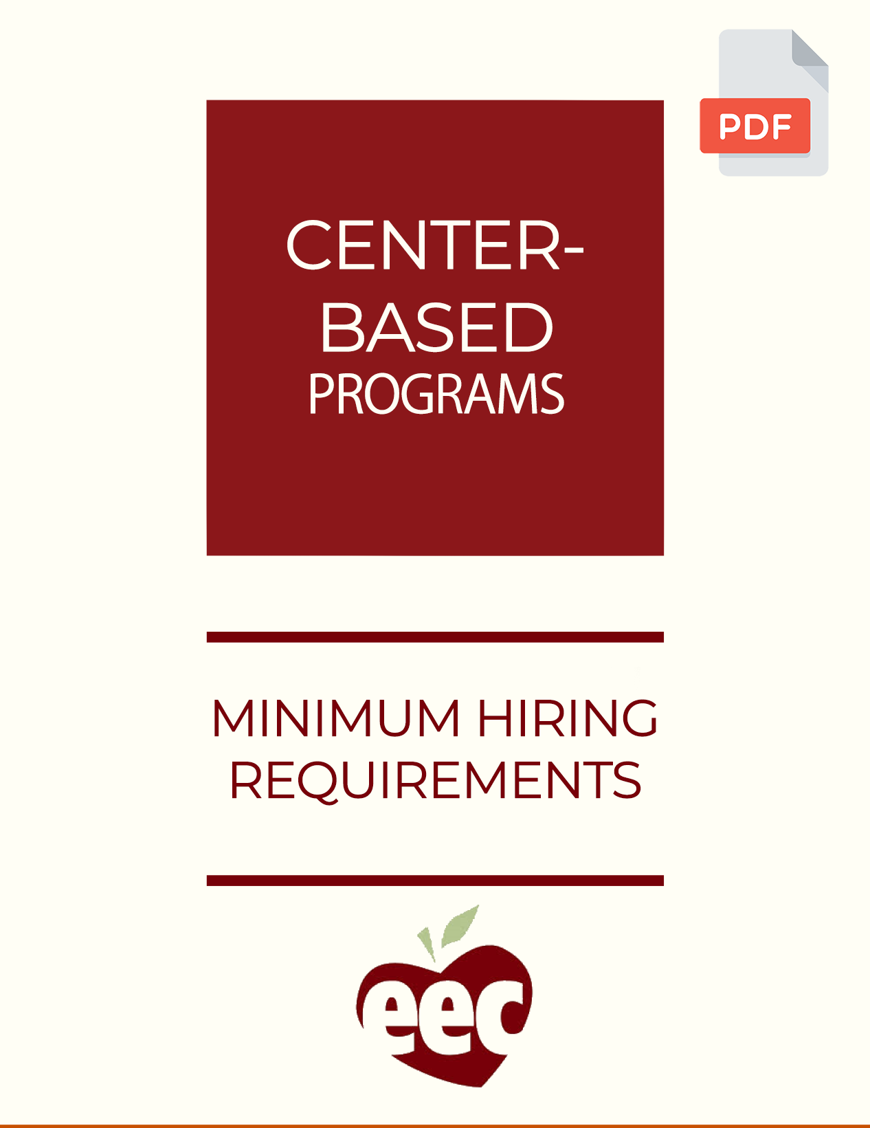 Select to open the Minimum Hiring Requirements checklist for Center-Based Programs